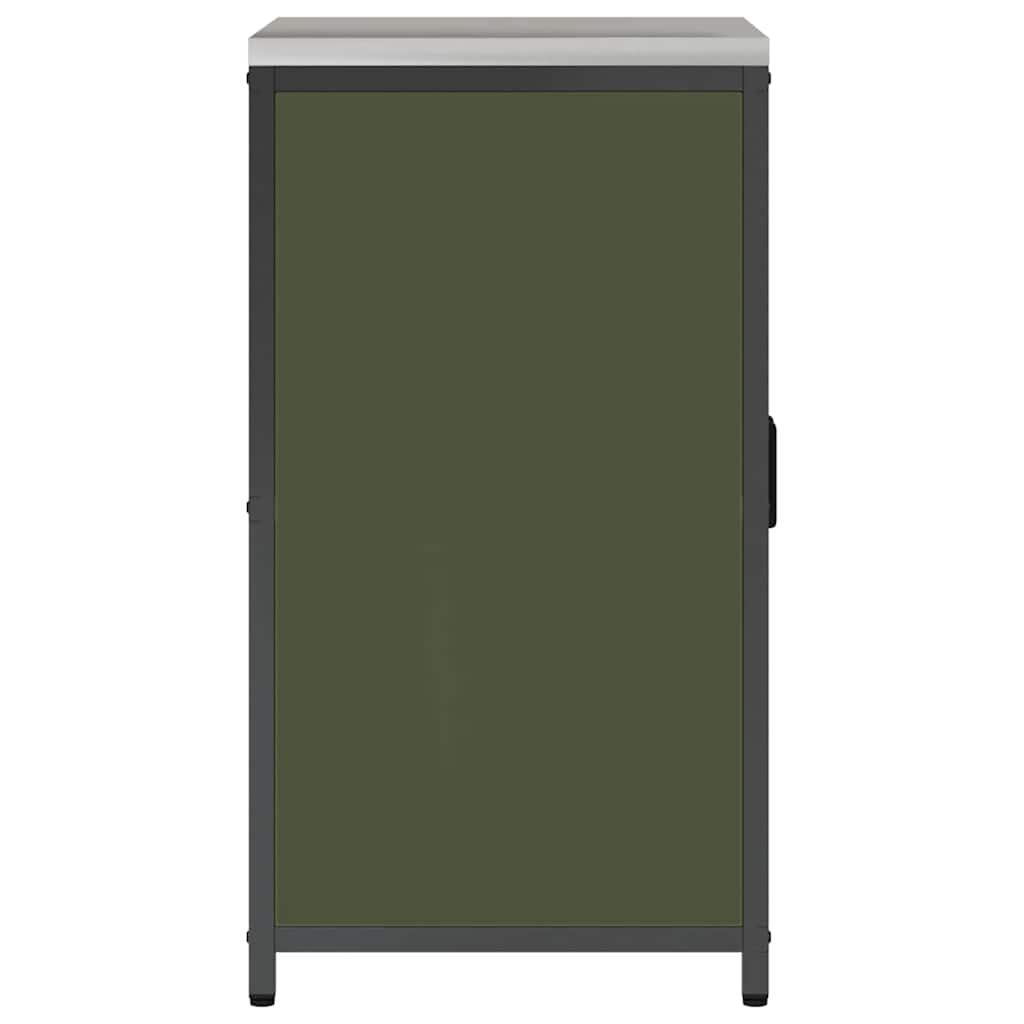 Meuble de rangement de cuisine avec étagère Vert olive Acier