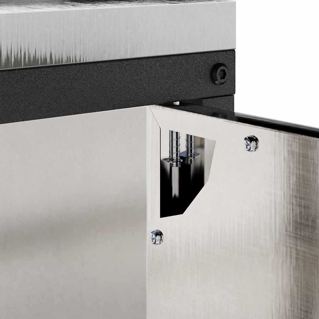 Meuble de rangement de cuisine Argenté Acier inoxydable