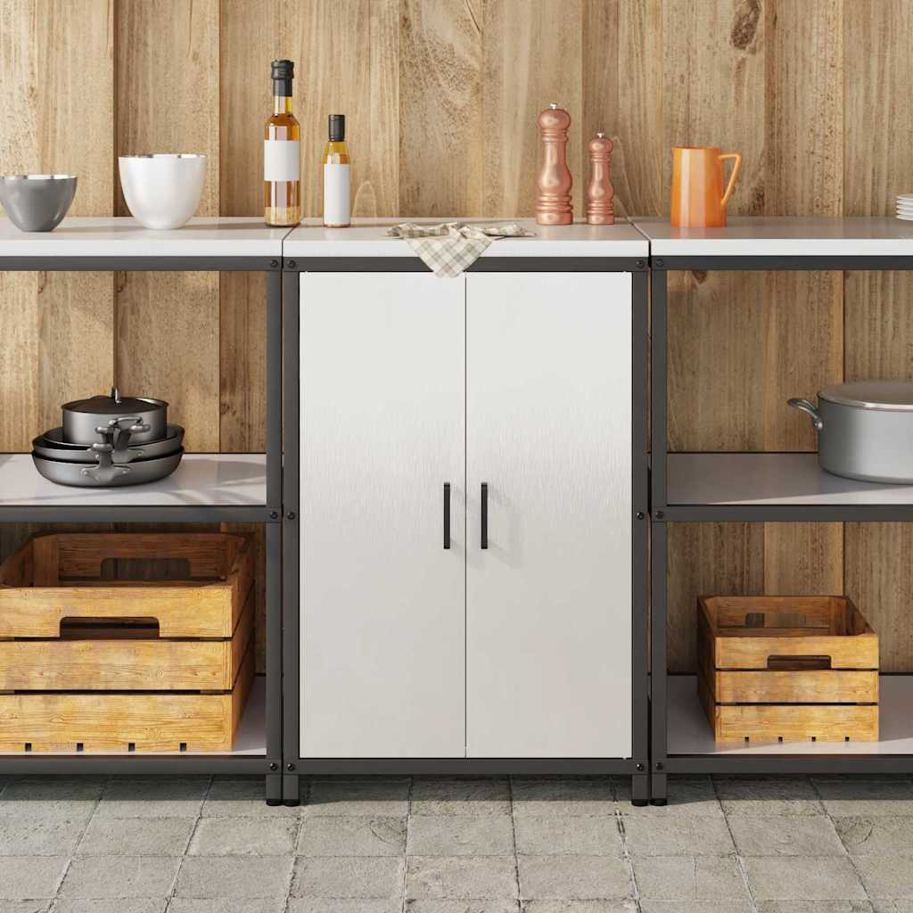 Meuble de rangement de cuisine Argenté Acier inoxydable