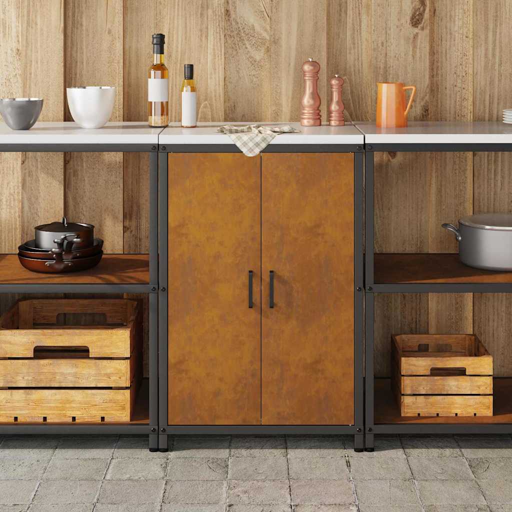 Meuble de rangement de cuisine avec tiroir avec étagère Rouillé