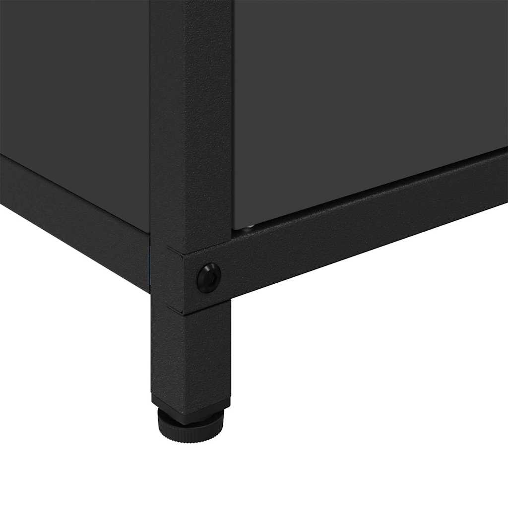 Meuble de rangement de cuisine avec étagère Noir Acier