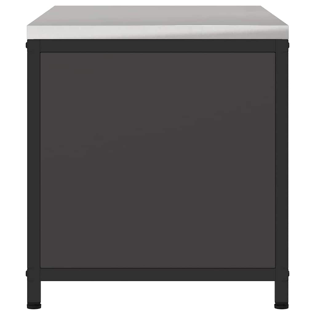 Meuble de rangement de cuisine avec étagère Noir Acier