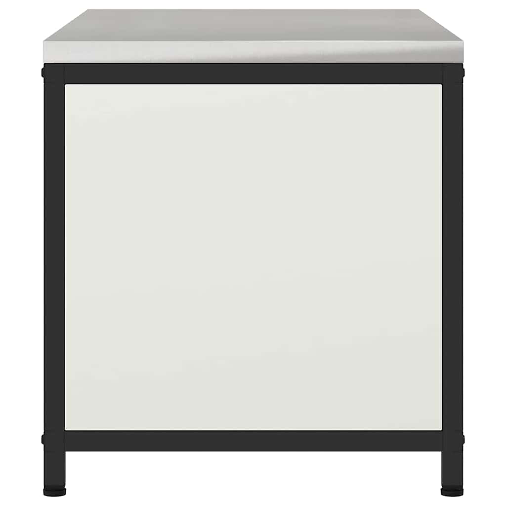 Meuble de rangement de cuisine avec tiroir Blanc Acier