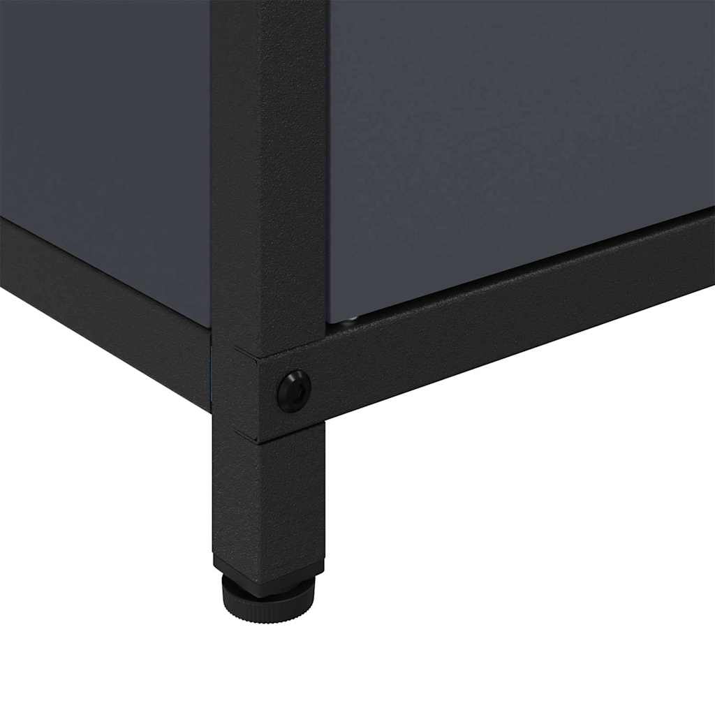 Meuble de rangement de cuisine avec étagère Anthracite Acier