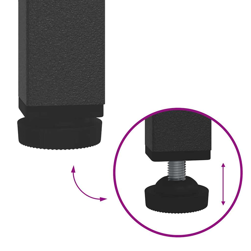Meuble de rangement de cuisine avec étagère Anthracite Acier