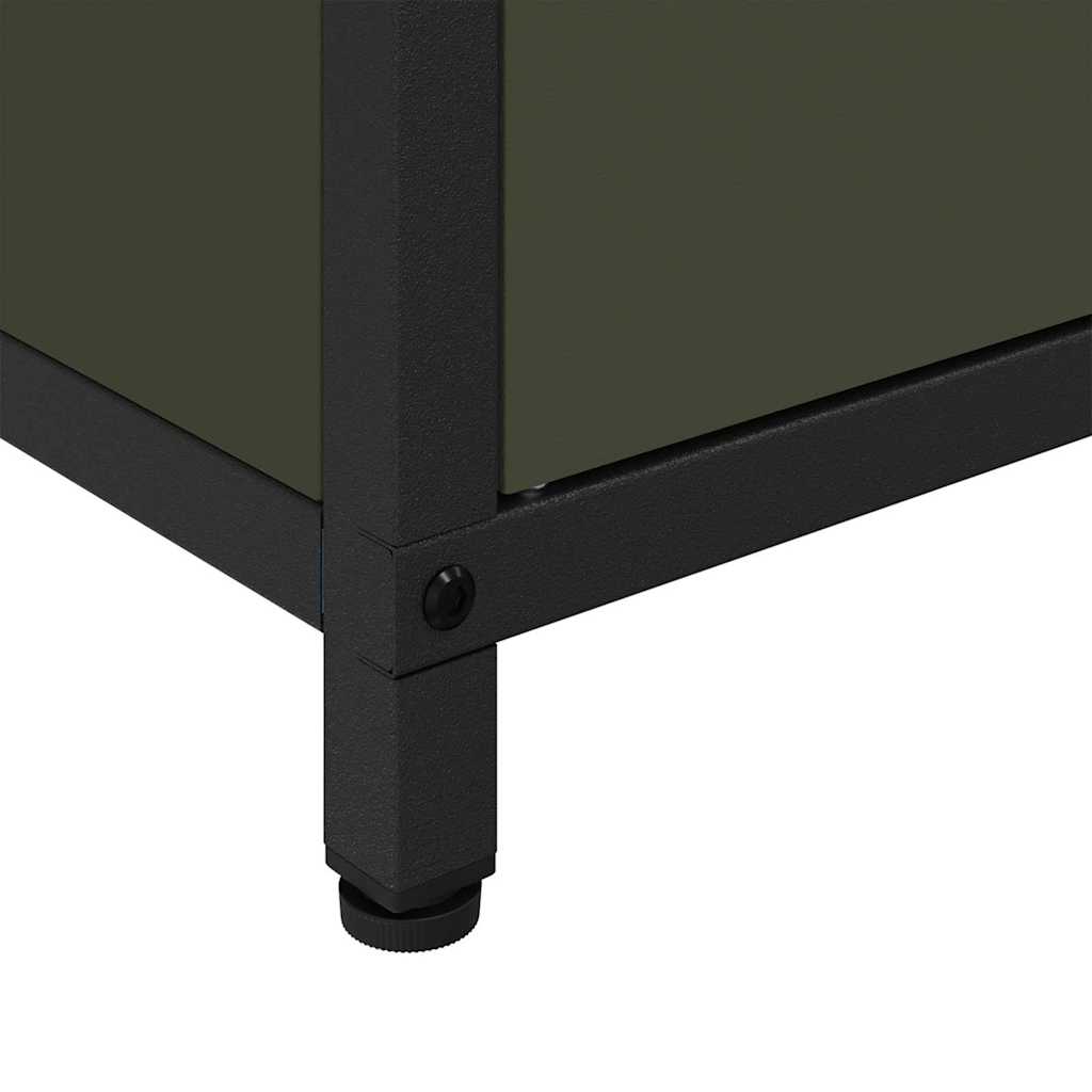 Meuble de rangement de cuisine avec étagère Vert olive Acier