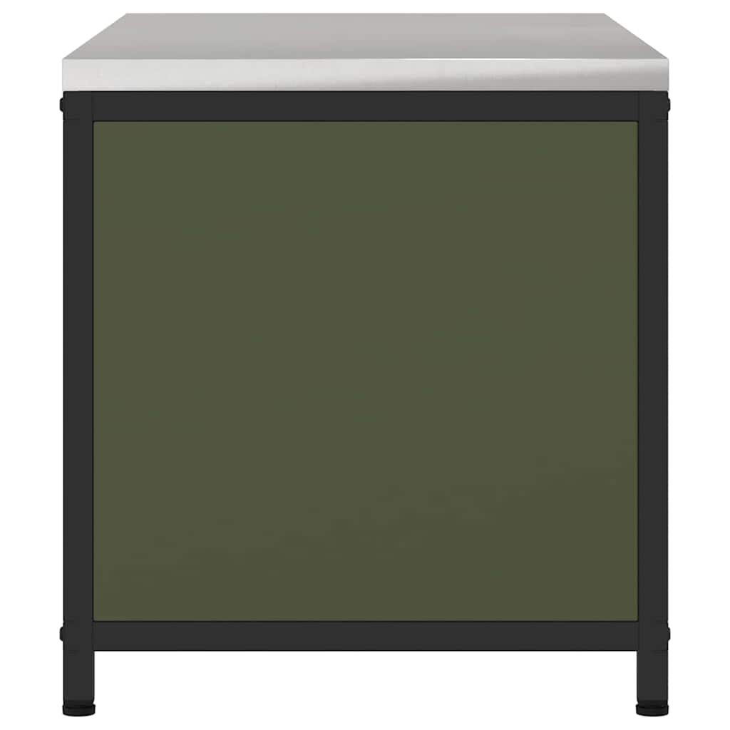 Meuble de rangement de cuisine avec étagère Vert olive Acier