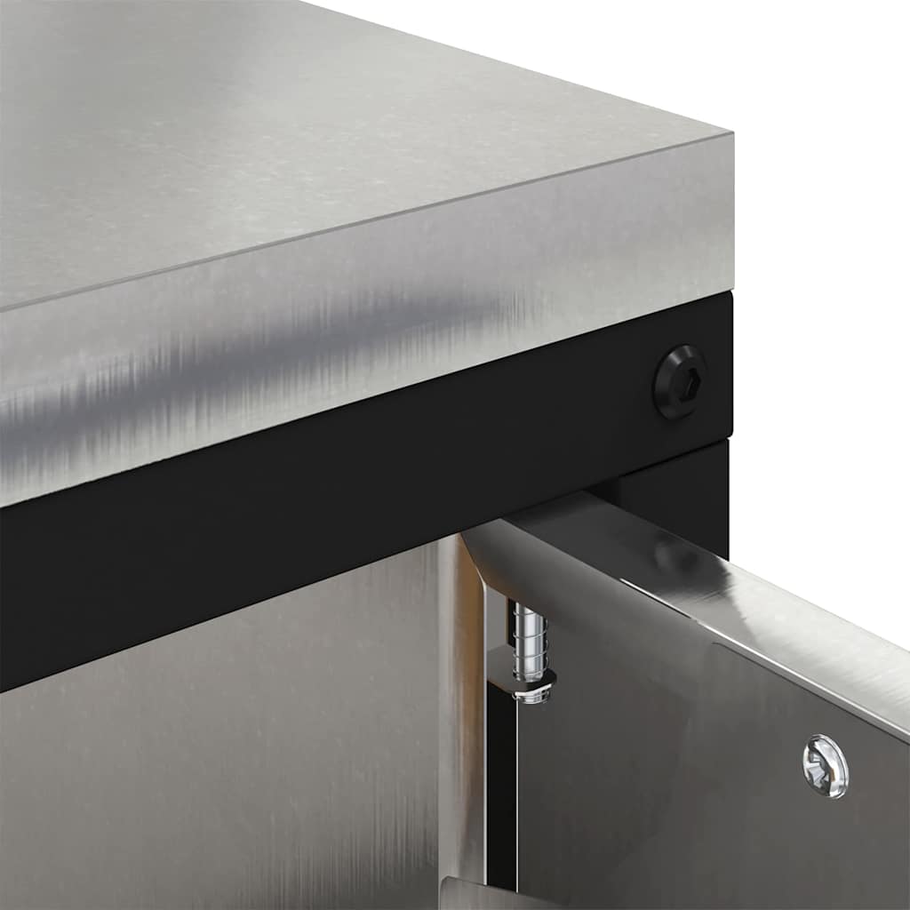 Meuble de rangement de cuisine Argenté Acier inoxydable