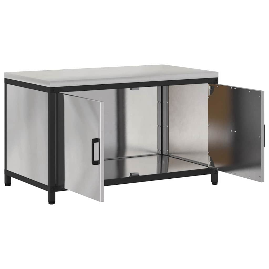 Meuble de rangement de cuisine Argenté Acier inoxydable
