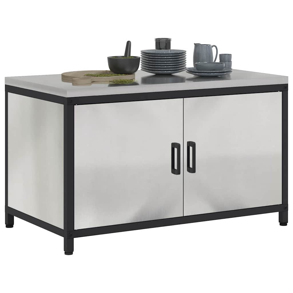 Meuble de rangement de cuisine Argenté Acier inoxydable