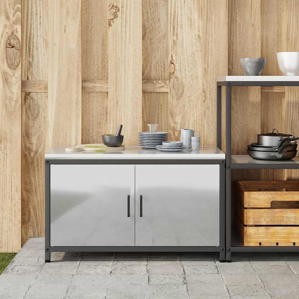 Meuble de rangement de cuisine Argenté Acier galvanisé