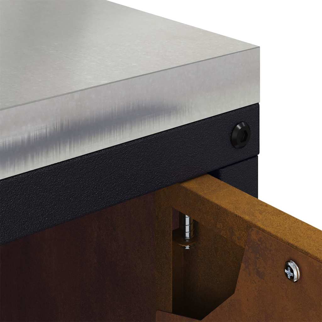 Meuble de rangement de cuisine avec étagère avec porte Rouillé