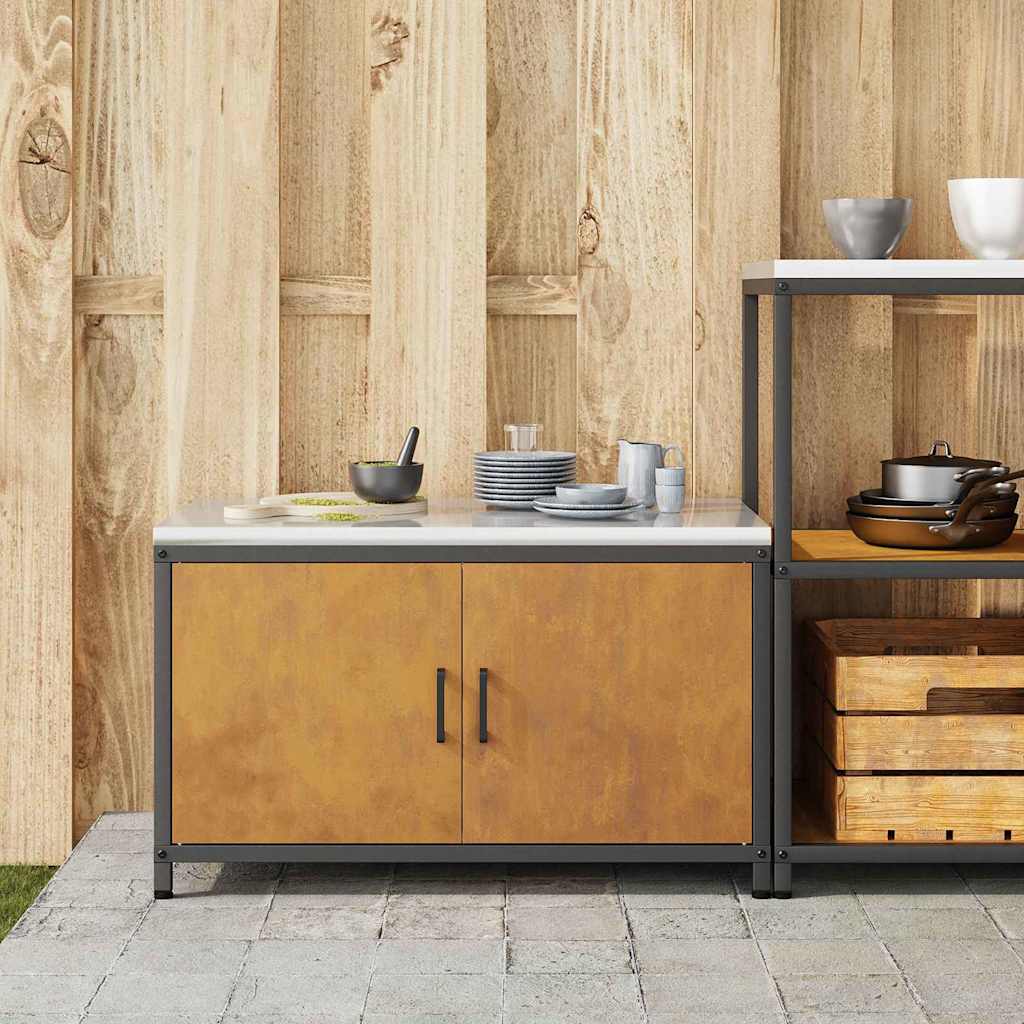 Meuble de rangement de cuisine avec étagère avec porte Rouillé