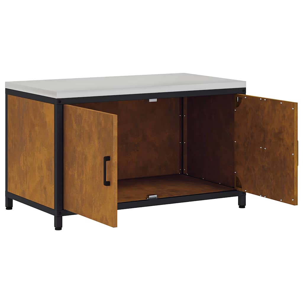Meuble de rangement de cuisine avec étagère avec porte Rouillé