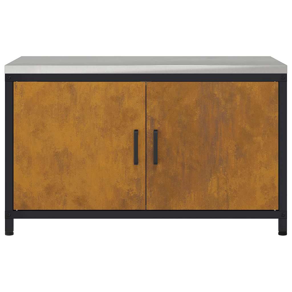Meuble de rangement de cuisine avec étagère avec porte Rouillé