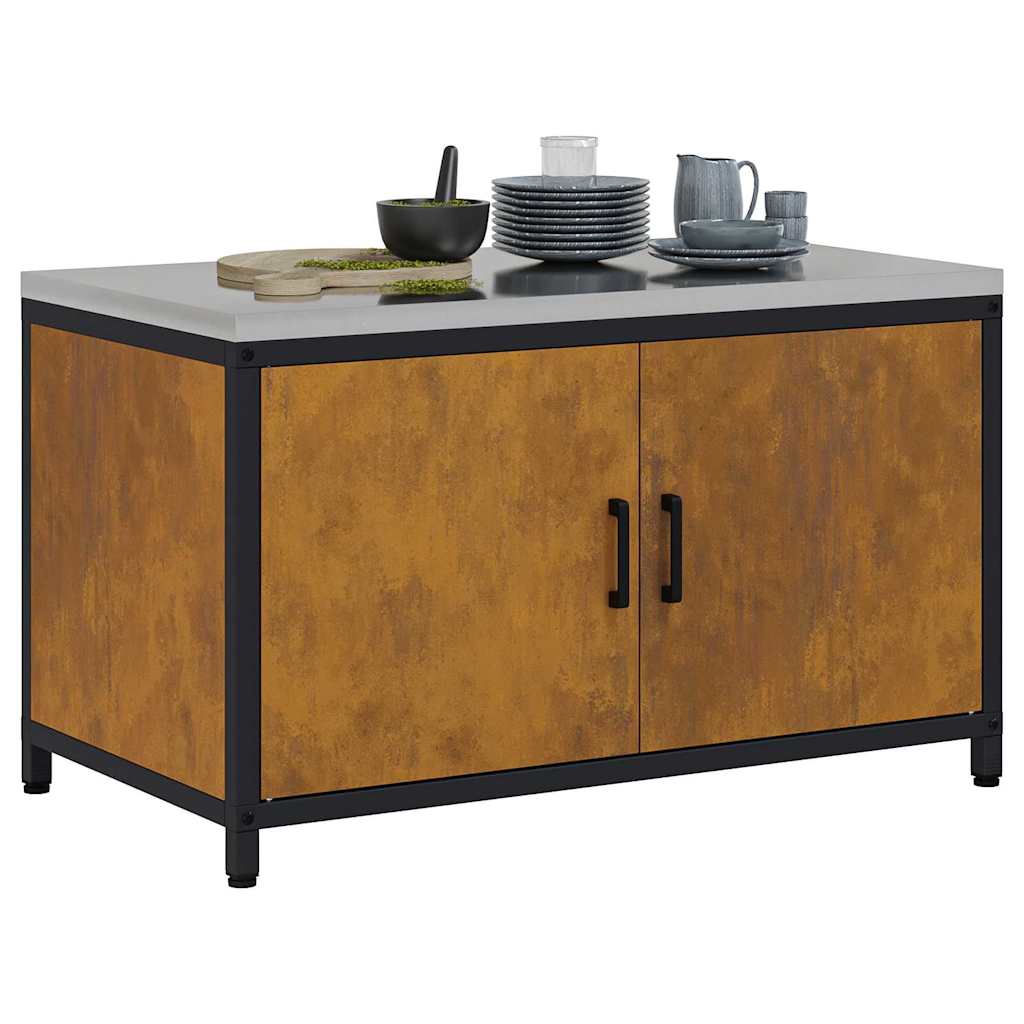 Meuble de rangement de cuisine avec étagère avec porte Rouillé