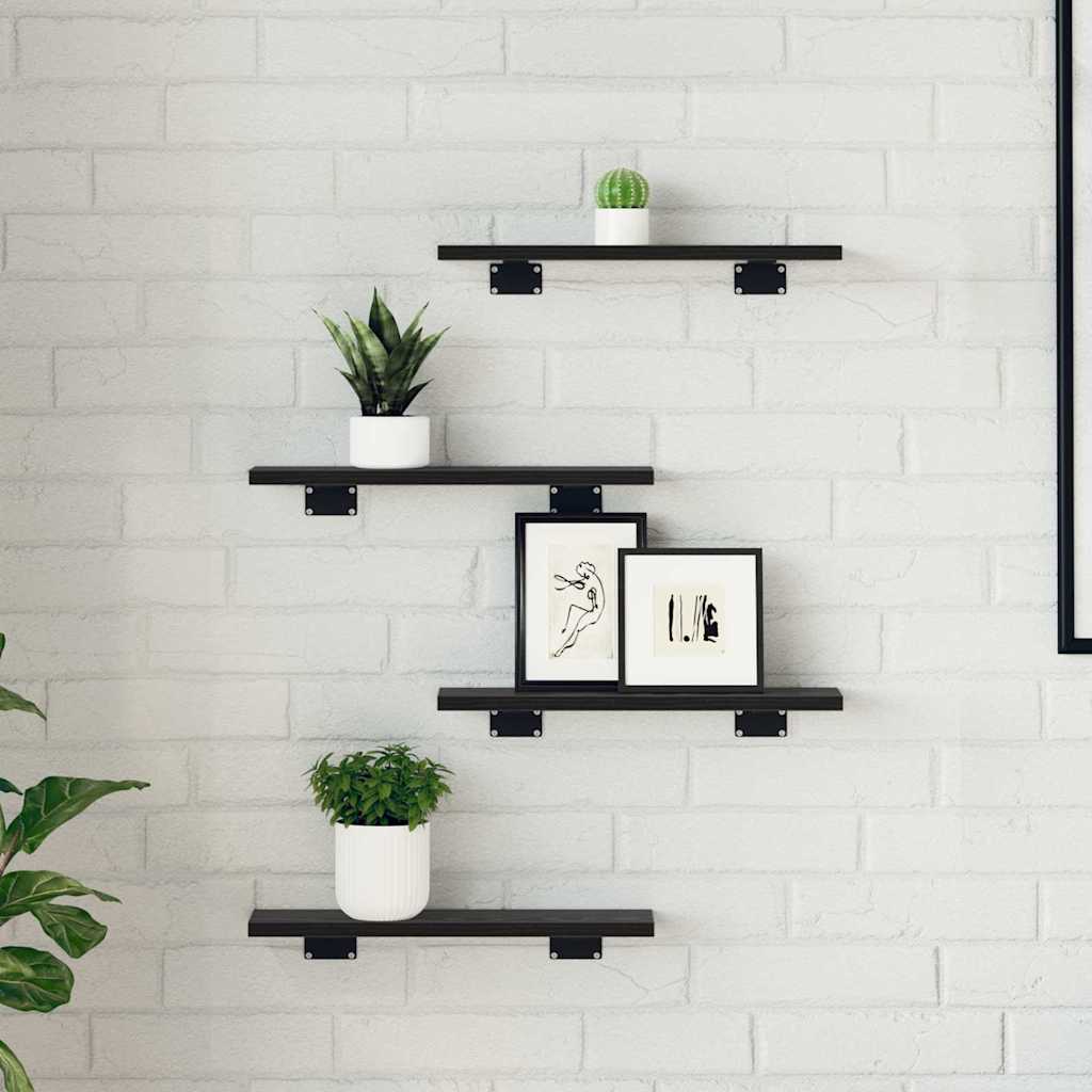 Étagère à livres 4 pcs Noir 40 x 10 x 1.5 cm Bois d'ingénierie