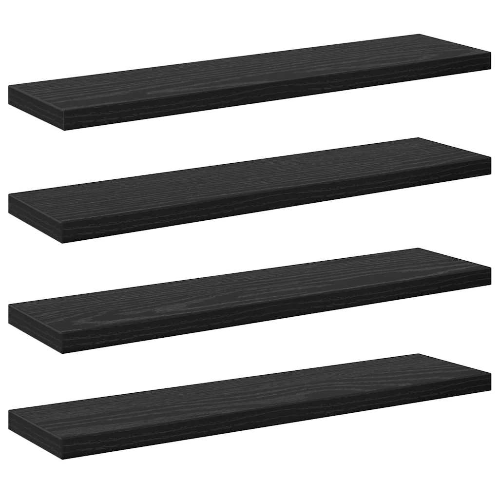 Étagère à livres 4 pcs Noir 40 x 10 x 1.5 cm Bois d'ingénierie