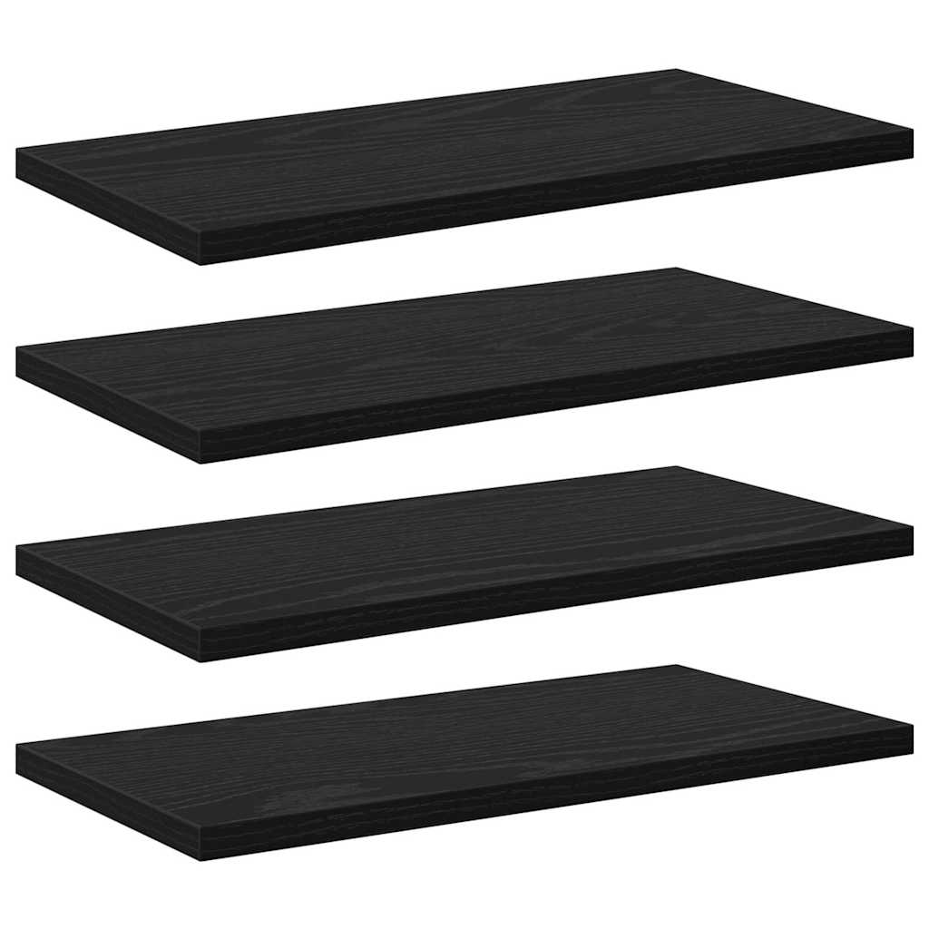 Étagère à livres 4 pcs Noir 40 x 20 x 1.5 cm Bois d'ingénierie