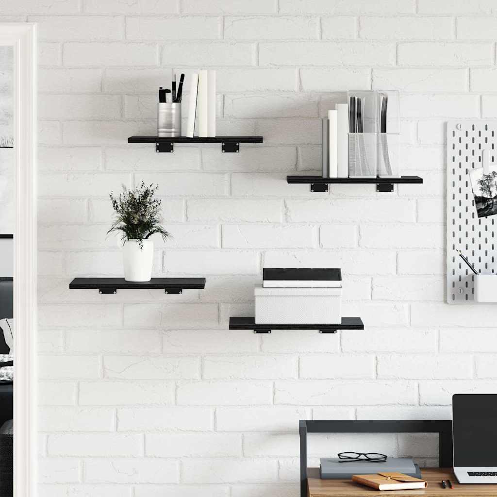 Étagère à livres 4 pcs Noir 40 x 30 x 1.5 cm Bois d'ingénierie