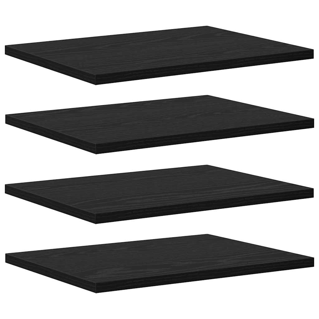 Étagère à livres 4 pcs Noir 40 x 30 x 1.5 cm Bois d'ingénierie
