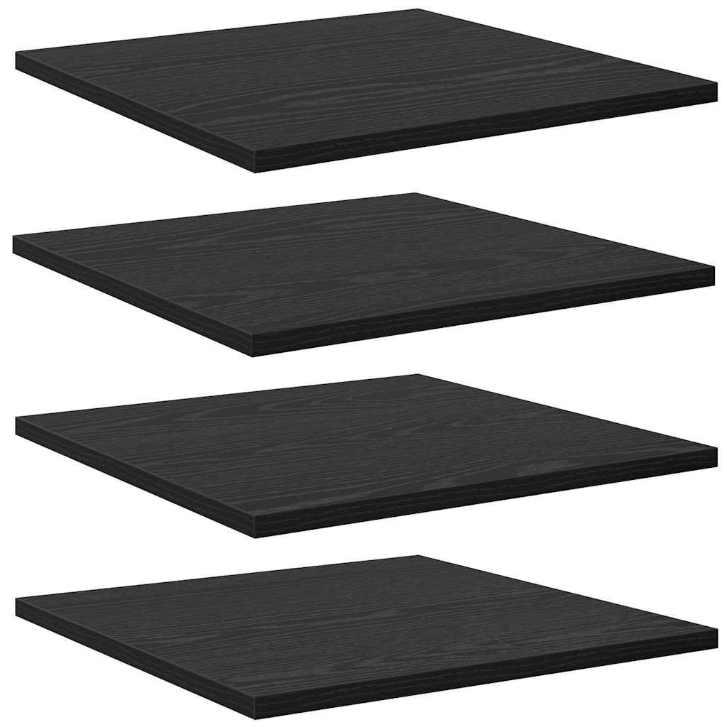 Étagère à livres 4 pcs Noir 40 x 40 x 1.5 cm Bois d'ingénierie