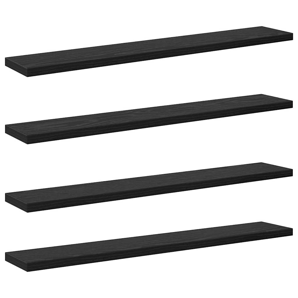 Étagère à livres 4 pcs Noir 60 x 10 x 1.5 cm Bois d'ingénierie