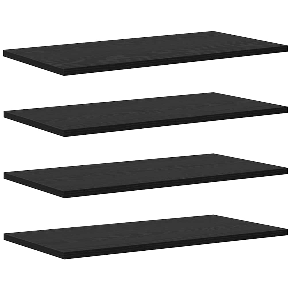 Étagère à livres 4 pcs Noir 60 x 30 x 1.5 cm Bois d'ingénierie
