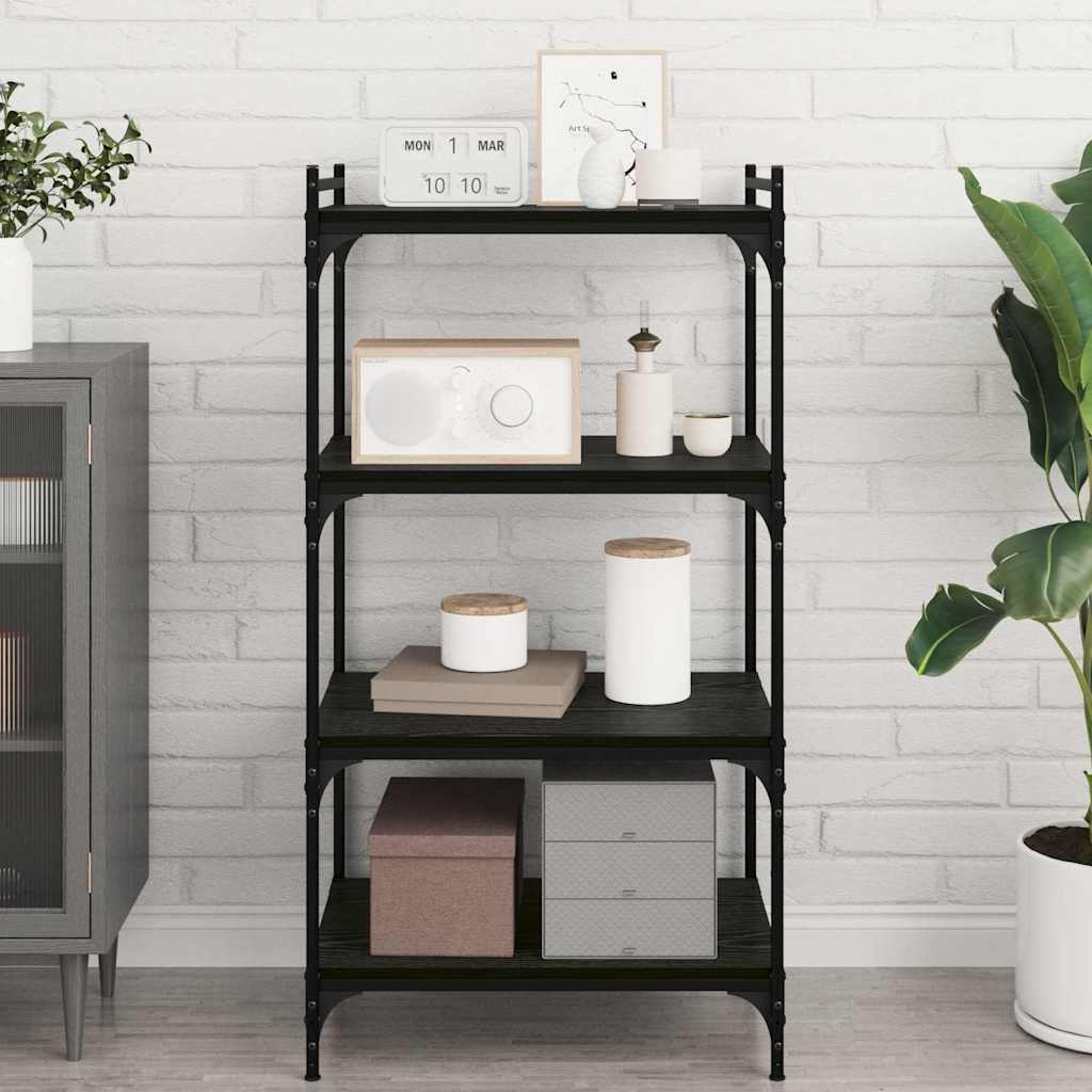 Étagère à livres 4 pcs Noir 60 x 40 x 1.5 cm Bois d'ingénierie