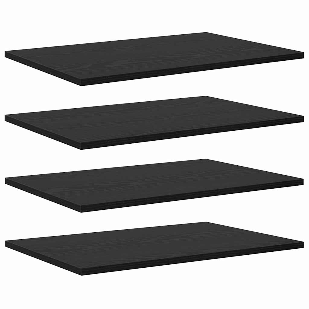 Étagère à livres 4 pcs Noir 60 x 40 x 1.5 cm Bois d'ingénierie