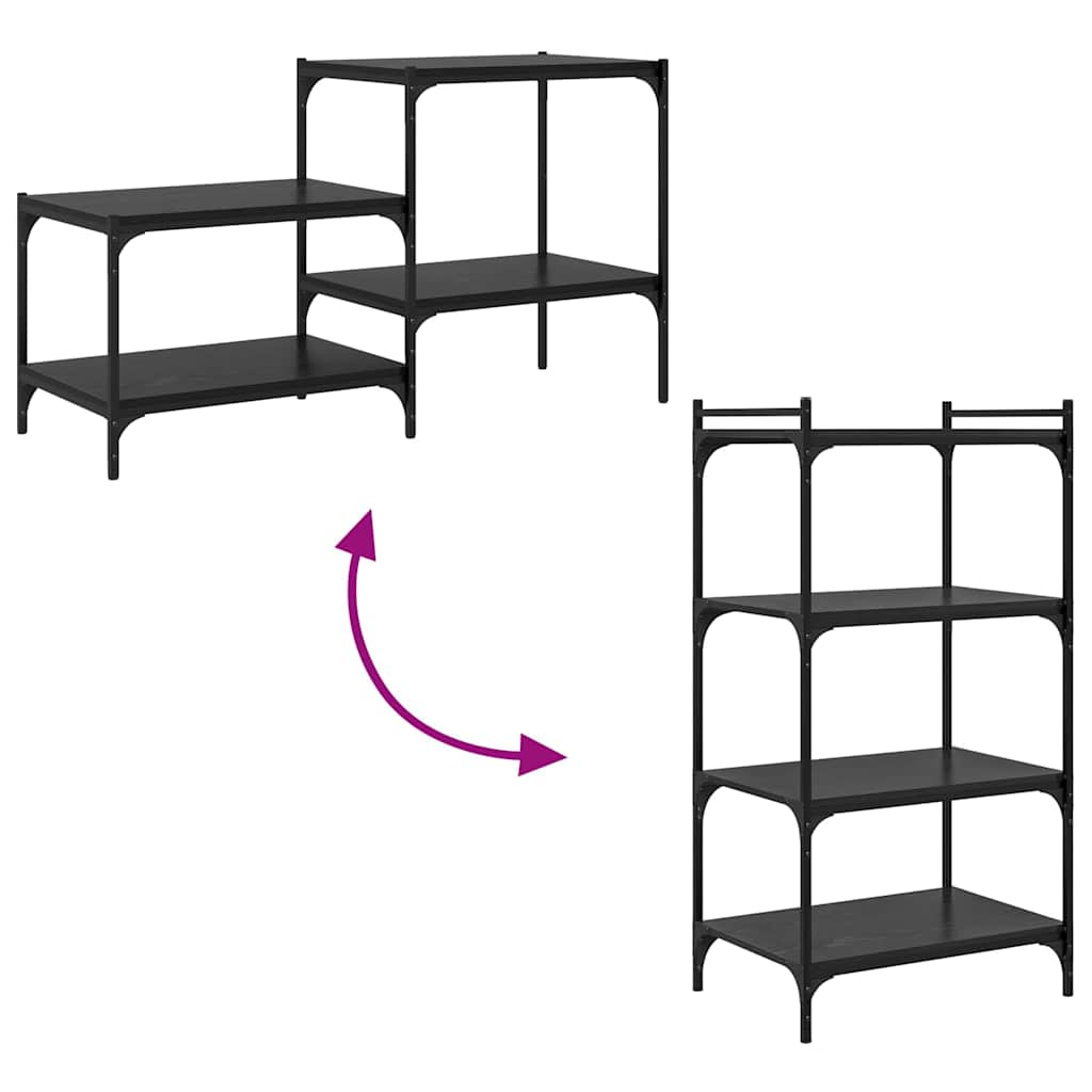 Étagère à livres 4 pcs Noir 60 x 40 x 1.5 cm Bois d'ingénierie