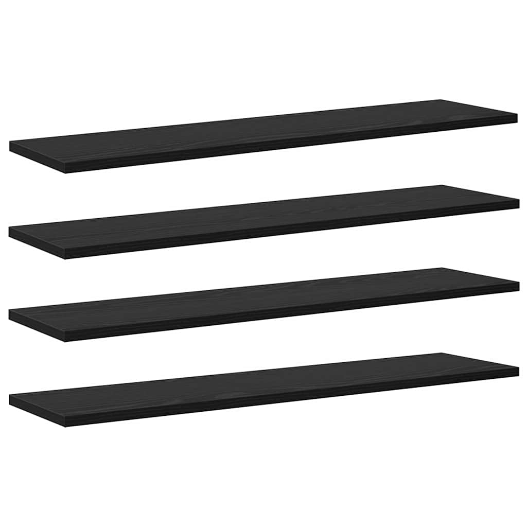 Étagère à livres 4 pcs Noir 80 x 20 x 1.5 cm Bois d'ingénierie