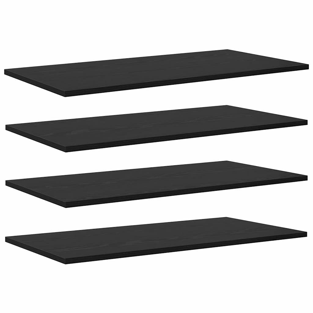 Étagère à livres 4 pcs Noir 80 x 40 x 1.5 cm Bois d'ingénierie