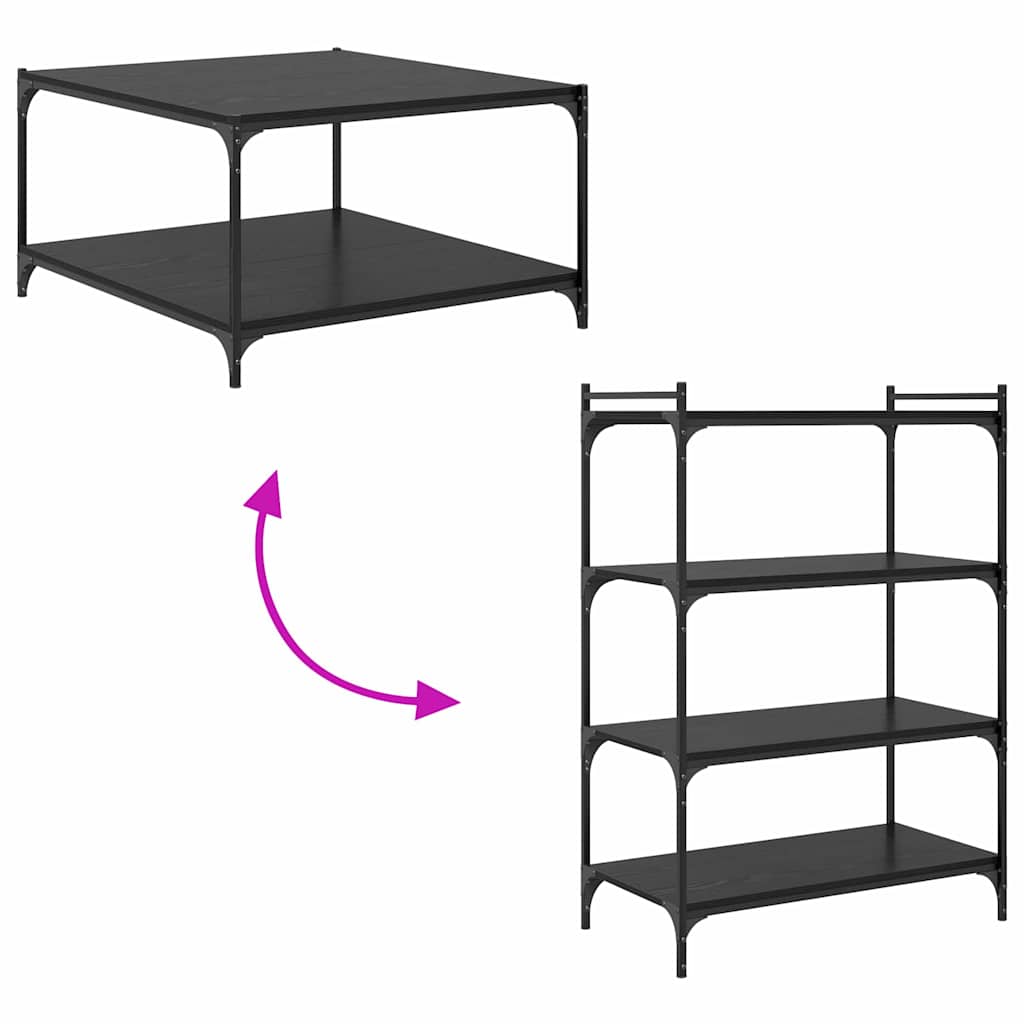 Étagère à livres 4 pcs Noir 80 x 40 x 1.5 cm Bois d'ingénierie