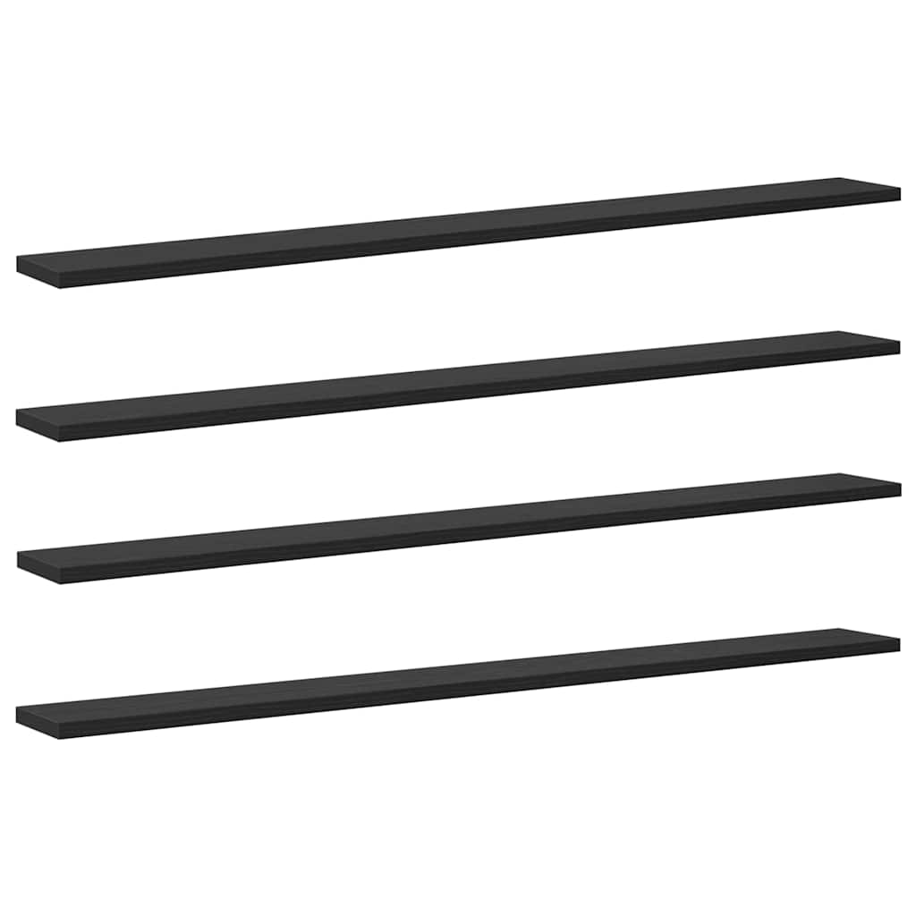 Étagère à livres 4 pcs Noir 100 x 10 x 1.5 cm Bois d'ingénierie