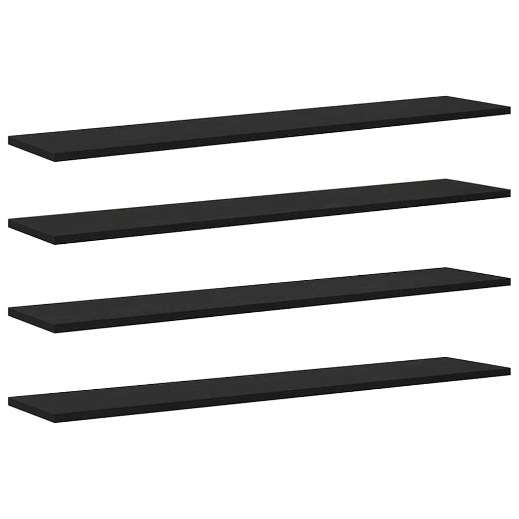 Étagère à livres 4 pcs Noir 100 x 20 x 1.5 cm Bois d'ingénierie