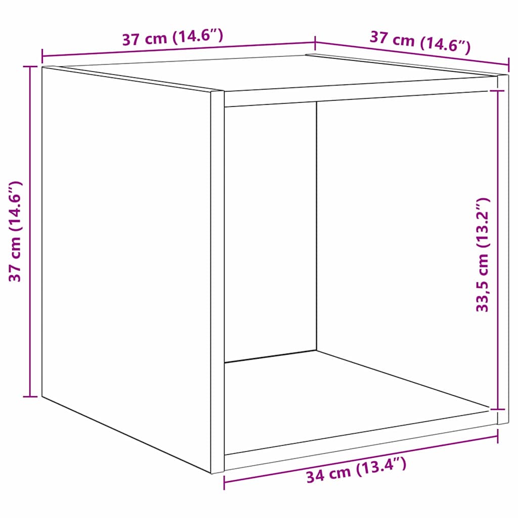 Meuble mural Bois ancien 37 x 37 x 37 cm Bois d'ingénierie