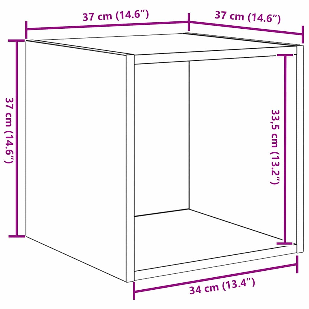 Meuble mural avec étagère 2 pcs Bois ancien 37 x 37 x 37 cm