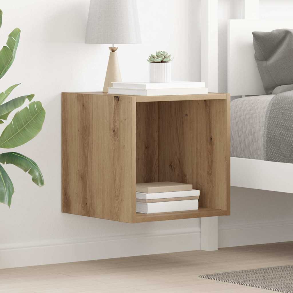 Meuble mural chêne artisanal 37 x 37 x 37 cm Bois d'ingénierie