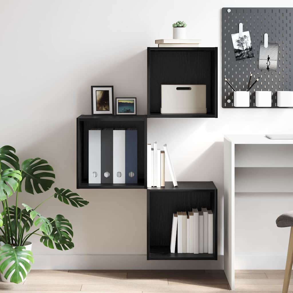 Meuble mural Chêne noir 37 x 37 x 37 cm Bois d'ingénierie