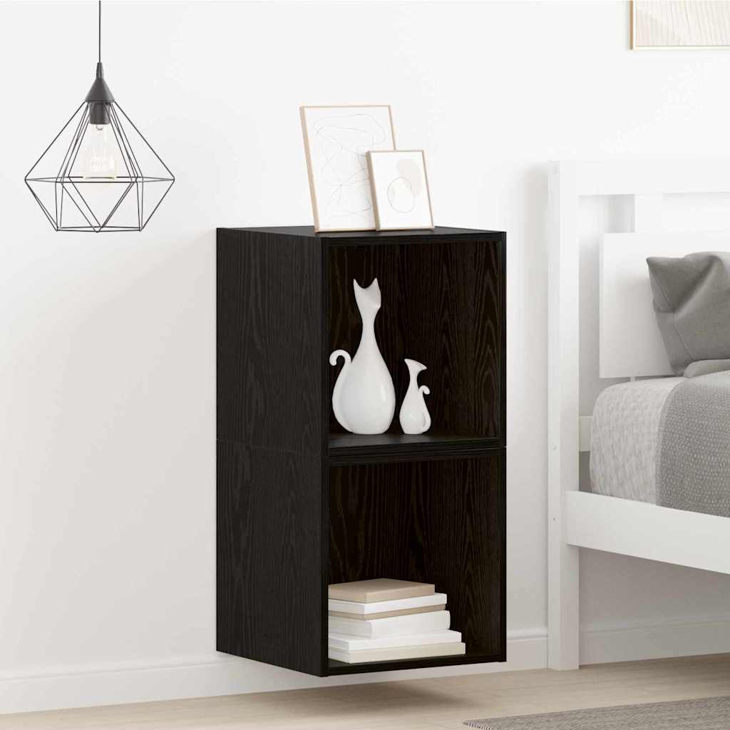 Meuble mural 2 pcs Chêne noir 37 x 37 x 37 cm Bois d'ingénierie