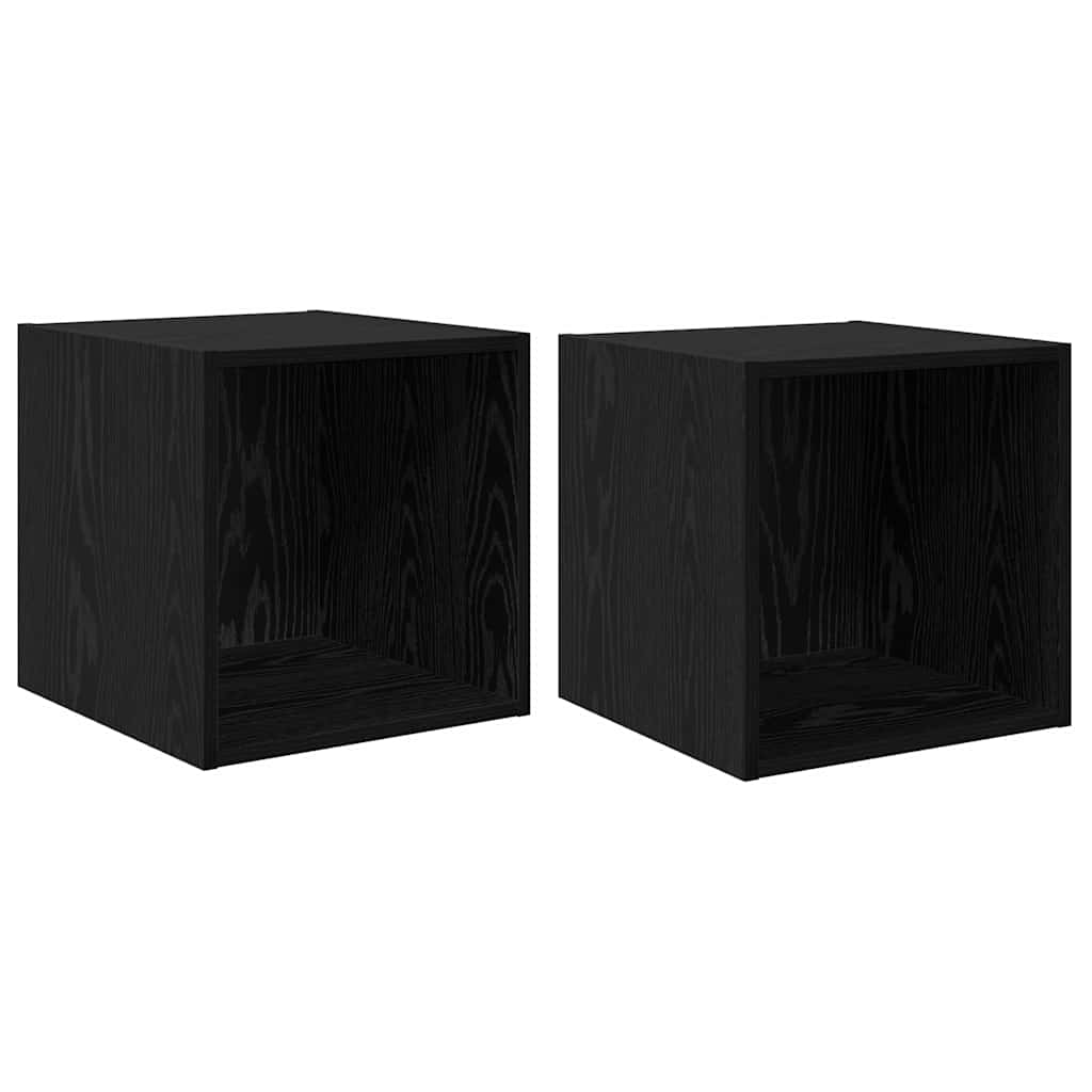 Meuble mural 2 pcs Chêne noir 37 x 37 x 37 cm Bois d'ingénierie