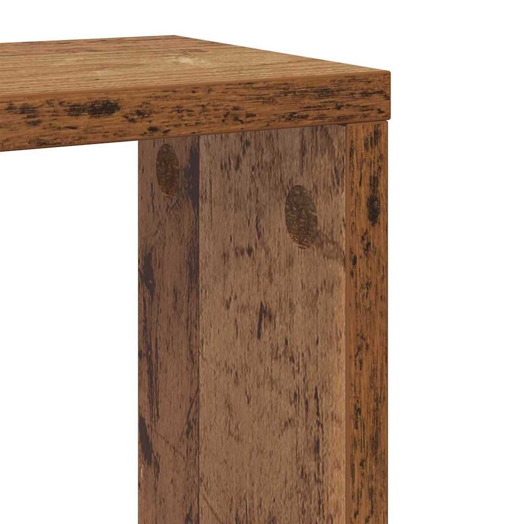 Étagères murales avec étagère 2 pcs Bois ancien 26 x 15 x 26 cm
