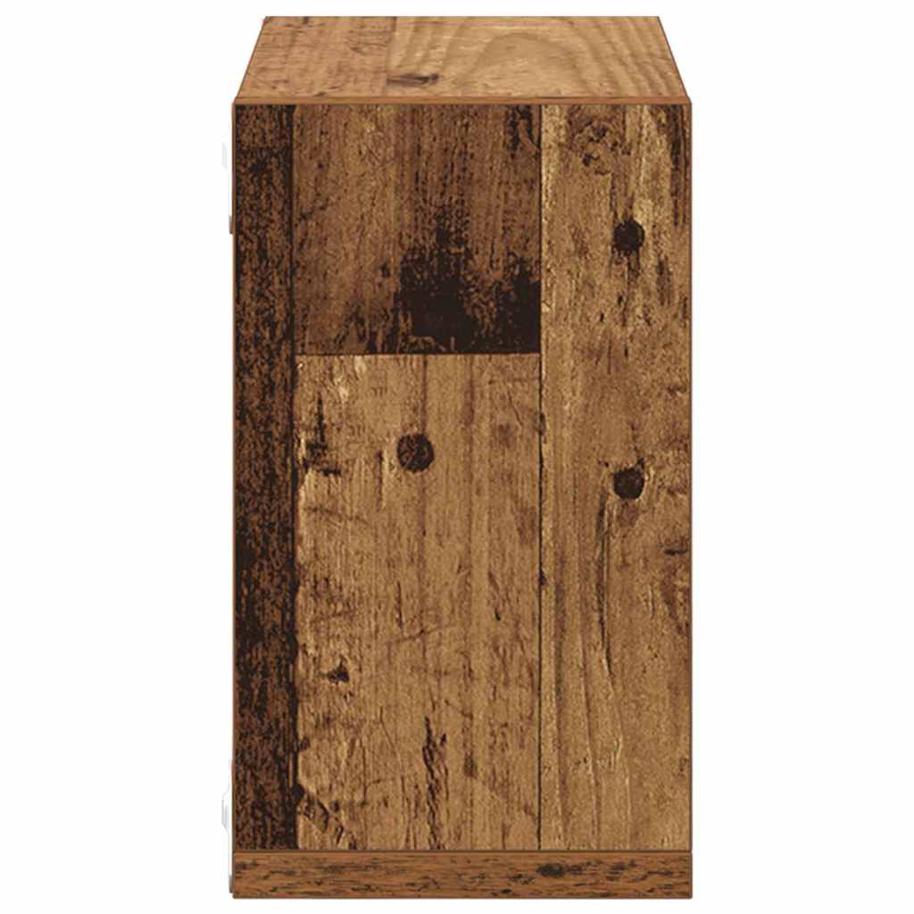 Étagères murales avec étagère 2 pcs Bois ancien 26 x 15 x 26 cm