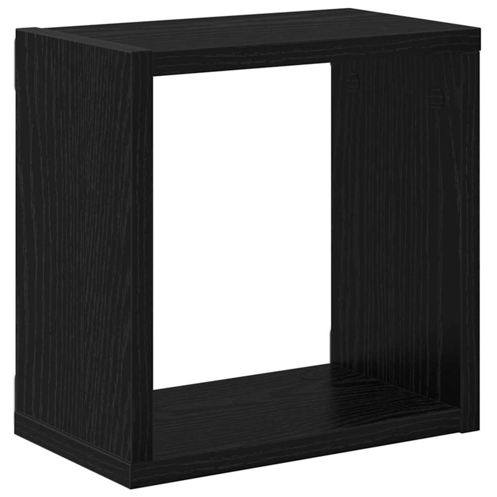 Étagères murales avec étagère 2 pcs Chêne noir 26 x 15 x 26 cm