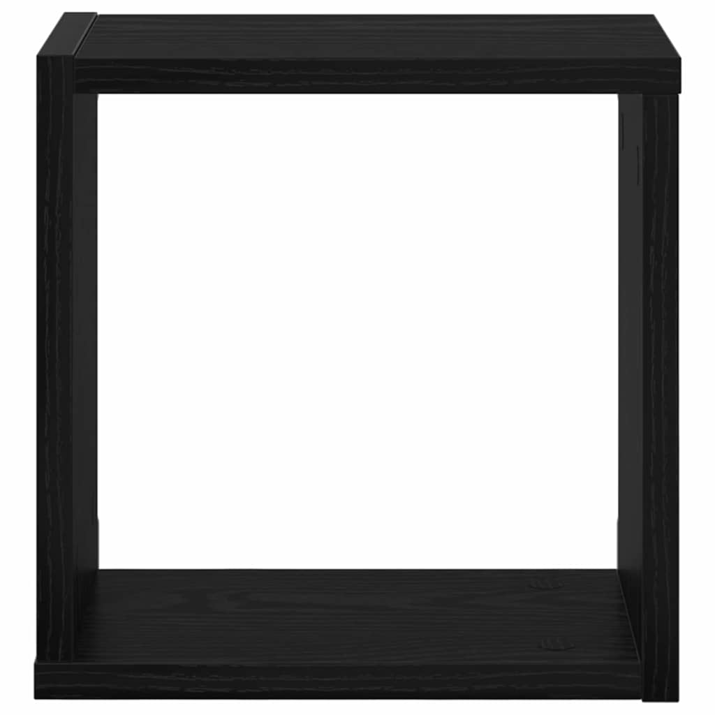 Étagères murales avec étagère 2 pcs Chêne noir 26 x 15 x 26 cm