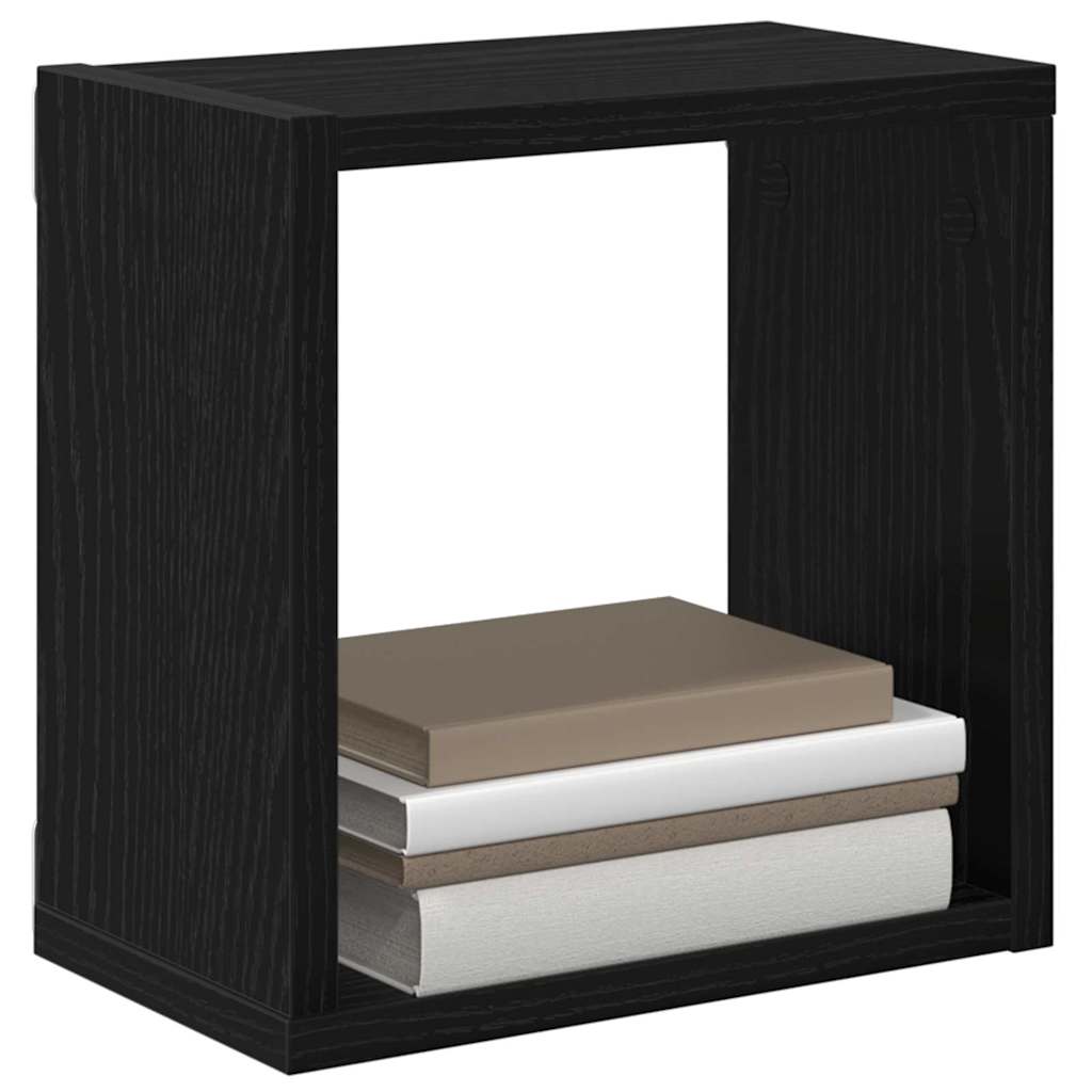 Étagères murales avec étagère 2 pcs Chêne noir 26 x 15 x 26 cm
