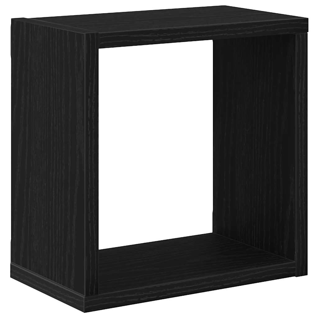 Étagères murales avec étagère 4 pcs Chêne Noir 26 x 15 x 26 cm