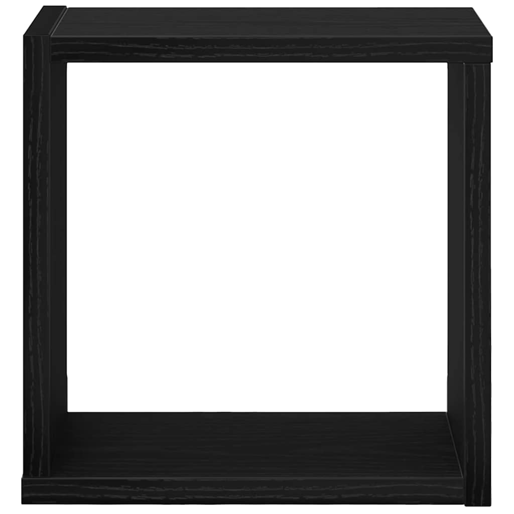 Étagères murales avec étagère 4 pcs Chêne Noir 26 x 15 x 26 cm