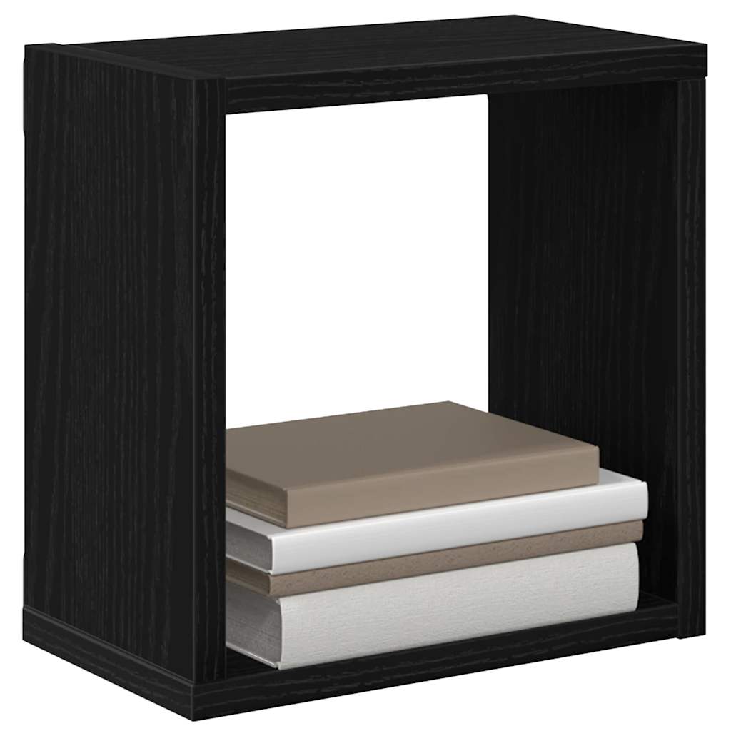 Étagères murales avec étagère 4 pcs Chêne Noir 26 x 15 x 26 cm